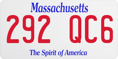 MA license plate 292QC6
