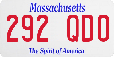 MA license plate 292QD0