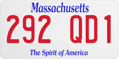MA license plate 292QD1