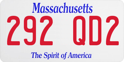 MA license plate 292QD2
