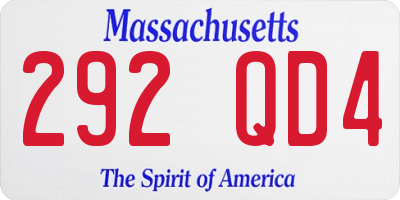 MA license plate 292QD4