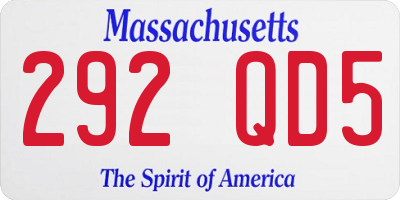 MA license plate 292QD5