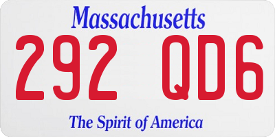 MA license plate 292QD6