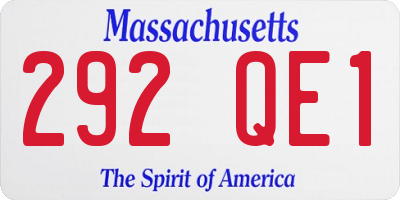 MA license plate 292QE1