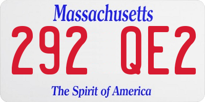 MA license plate 292QE2