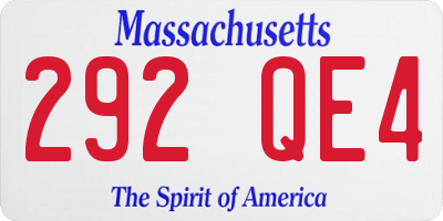 MA license plate 292QE4