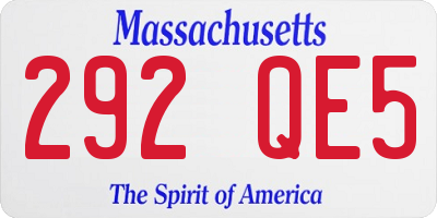 MA license plate 292QE5