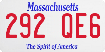 MA license plate 292QE6