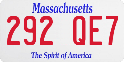 MA license plate 292QE7