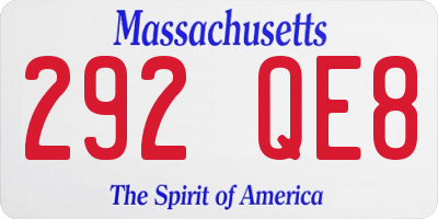 MA license plate 292QE8