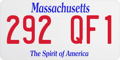 MA license plate 292QF1