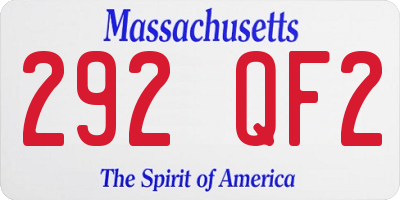 MA license plate 292QF2