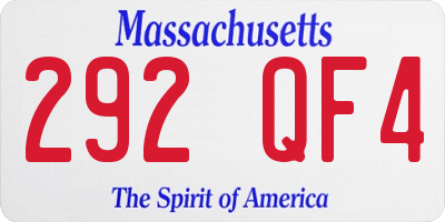 MA license plate 292QF4