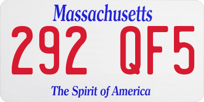 MA license plate 292QF5