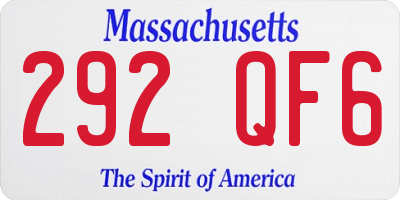 MA license plate 292QF6