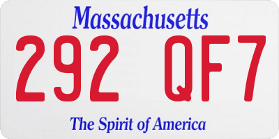 MA license plate 292QF7