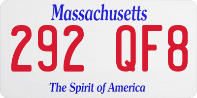 MA license plate 292QF8
