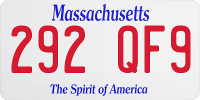 MA license plate 292QF9