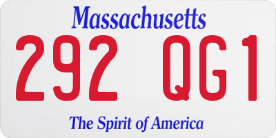MA license plate 292QG1