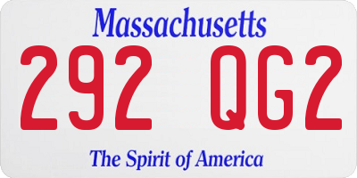 MA license plate 292QG2