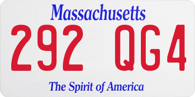 MA license plate 292QG4
