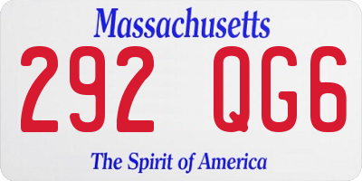 MA license plate 292QG6