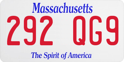 MA license plate 292QG9
