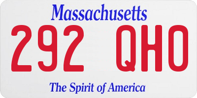 MA license plate 292QH0