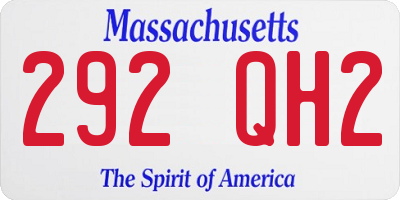 MA license plate 292QH2