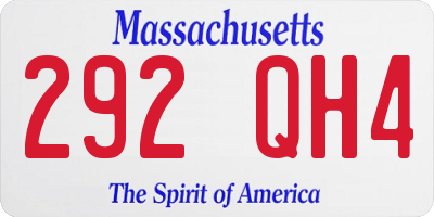 MA license plate 292QH4