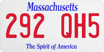MA license plate 292QH5