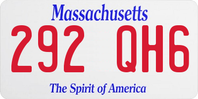 MA license plate 292QH6