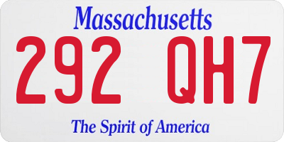 MA license plate 292QH7