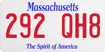 MA license plate 292QH8