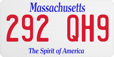 MA license plate 292QH9