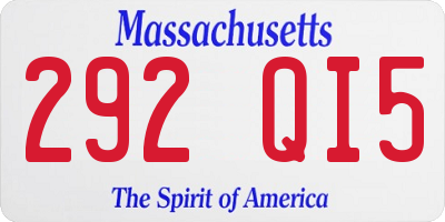 MA license plate 292QI5