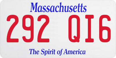MA license plate 292QI6