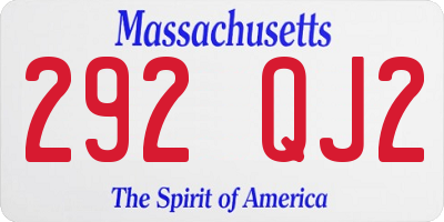 MA license plate 292QJ2