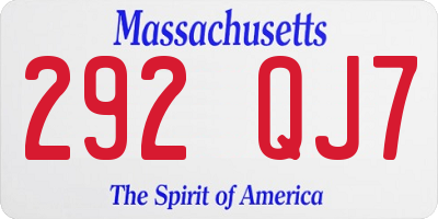 MA license plate 292QJ7