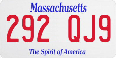 MA license plate 292QJ9