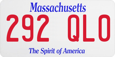 MA license plate 292QL0