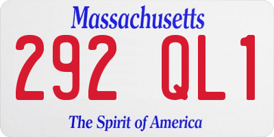 MA license plate 292QL1
