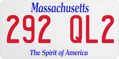 MA license plate 292QL2