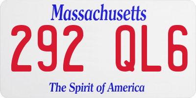 MA license plate 292QL6