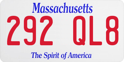 MA license plate 292QL8