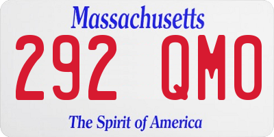 MA license plate 292QM0