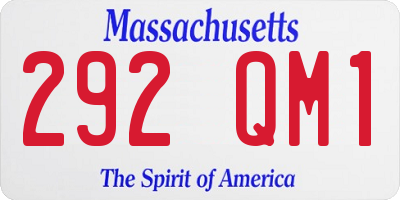 MA license plate 292QM1