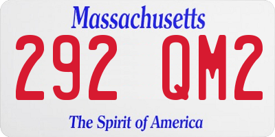 MA license plate 292QM2