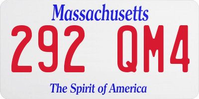 MA license plate 292QM4