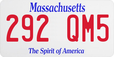 MA license plate 292QM5